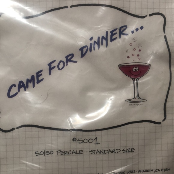 Set of Retro Pillowcases 1986 Wine Glass Coffee Cup Romantic Funny Sayings NWT - Picture 3 of 13